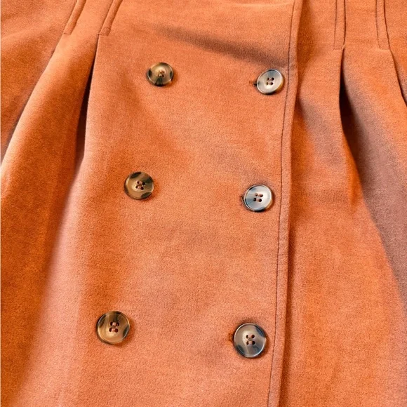 Haute Monde Dark Academia Library Core Orange Suede Feel Skirt - Picture 3 of 10